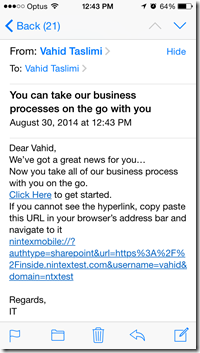 Nintex Mobile URL Scheme